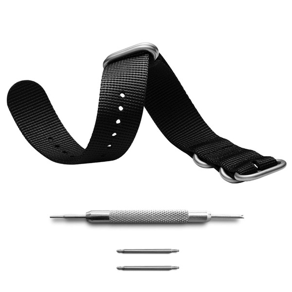 ADDIESDIVE 20 mm 22 mm Universal Watch Strap, Nylon Canvas