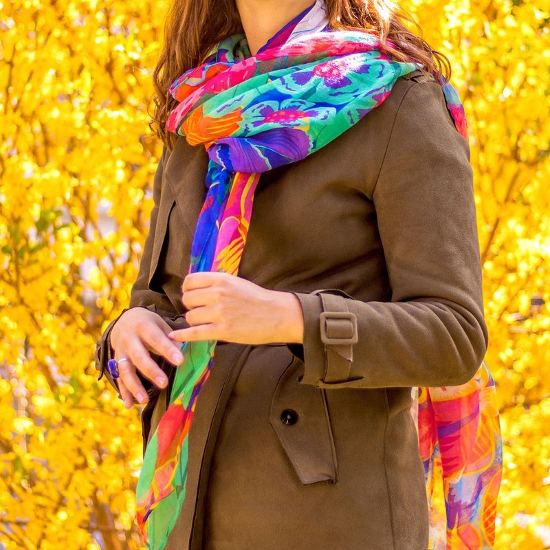 Pylones - Colourful Pareo Scarf for Walking - Bouquet -