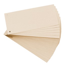 Exacompta - Ref 13475B - Forever Collection - Recycled Punched Card Dividers - 105 x 240mm, Pre-Punched for Folders or Files, Plain Recycled 180gsm Card - Buff (100 Pack)