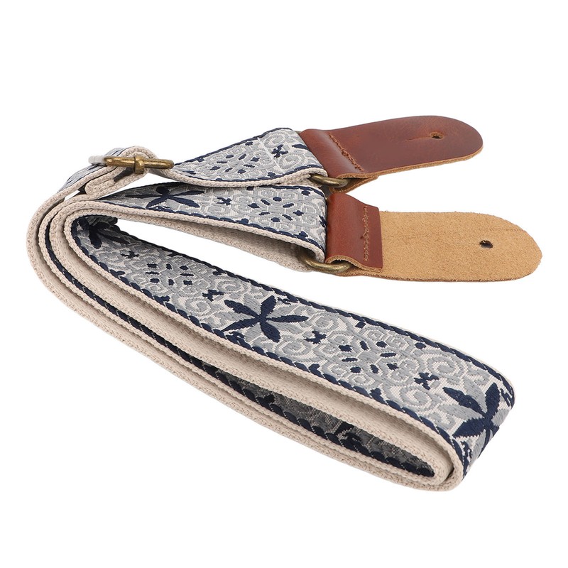 Ukulele Strap Embroidery Style Retro Metal Buckle Adjustable Breathable Shoulder