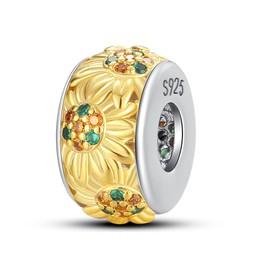 Pandach 925 Sterling Silver Charms for Bracelets and Necklaces Madonna Charm Dangle Pendants Sunflower Beads Charms Jewelry Women Jewelry Gifts