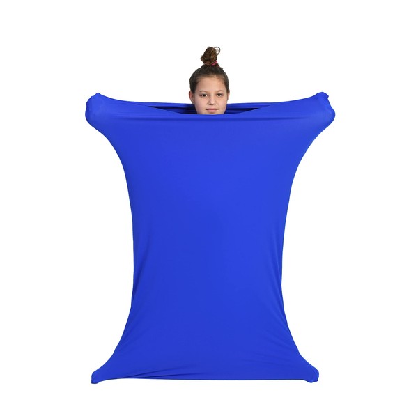 Sensory Owl Full Body Wrap Sock - ADHD and Autism - Stress Relief - Hypersensitivity - Exercise - Deep Pressure - Game Therapy Device - Strong Lycra - Blue, Size XXXL