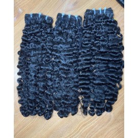 Burmese Curly Hair Bundles Natural Color Raw Burmese Kinky Curly Hair 100% Vietnamese Cambodian Human Hair Wigs Extensionscolor: 1pcs bundle Burmese curly, Stretched Length: 22"