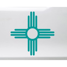 Minglewood Trading Black - Set of 2 Zia Sun Symbol Vinyl Decal - New Mexico Flag - 3w x 3h inches -Die Cut Stickers