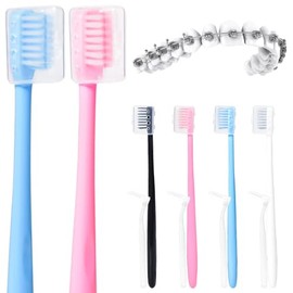 Y-kelin Cepillo de dientes de ortodoncia en forma de V, cerdas suaves (4 piezas) con un cepillo interdental