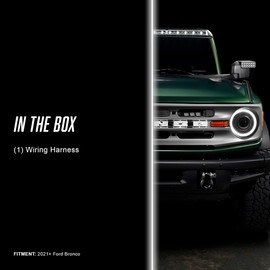 ORACLE Lighting AUX Wiring Harness for Roof Light Bar | '21 — '23 Ford Bronco, 1 Cord for Vehicles Using Factory AUX Switches, Part # 5899-504