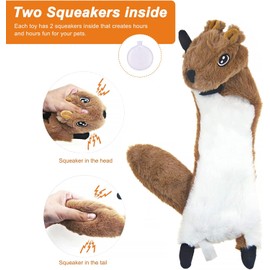 Juguetes para Perros,3 Pack No Stuffing Squeaky Plush Dog Toy,Crinkle Durable Peluche Animales Simpáticos Natural Puppy Toys for Teething Pet Toys Squeak for Boredom