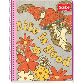 Scribe, MEGA PLUS, Cuaderno Profesional Espiral Sencillo de Pasta Semi Rígida, Cuadro Grande C.7 de 100 Hojas (Diseño de Portada Aleatorio)
