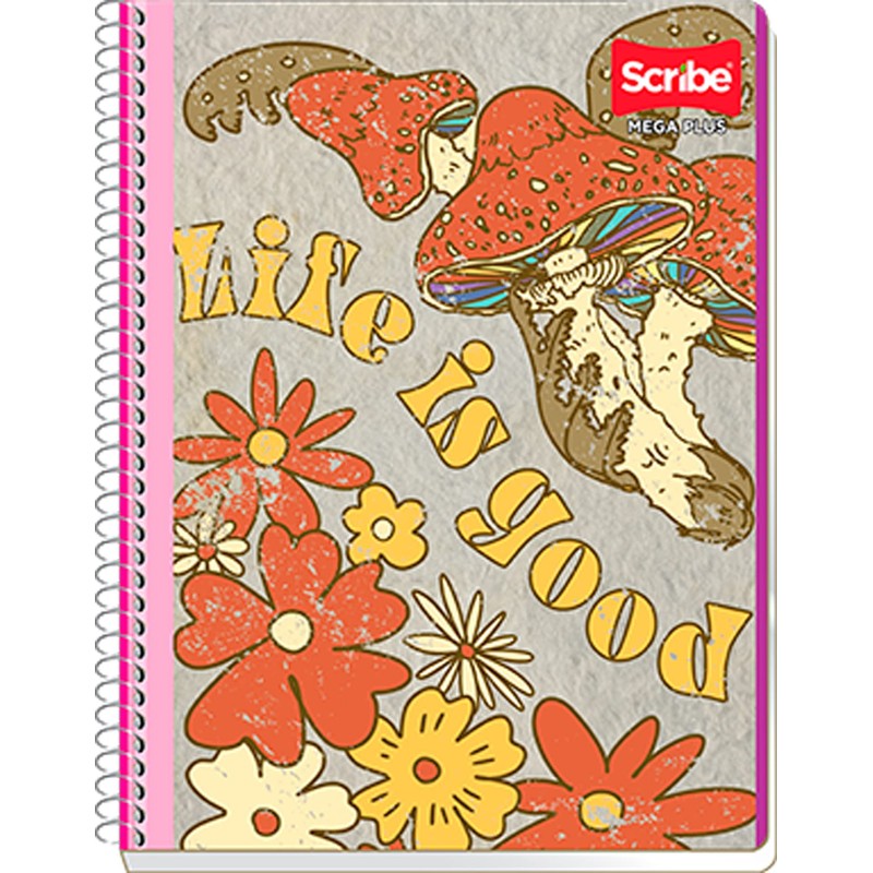 Scribe, MEGA PLUS, Cuaderno Profesional Espiral Sencillo de Pasta Semi