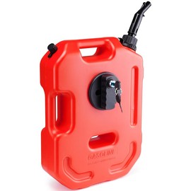 VEVOR Jerry Fuel Can, 5.3Gal / 20L Portable Jerry Gas Can with Flexible Spout System, Rustproof ＆ Heat-resistant Steel Fuel Tank for Cars Trucks Equipment Bottles Organiser:_Red - 1.3 Gal/5L with Lockable Bracket
