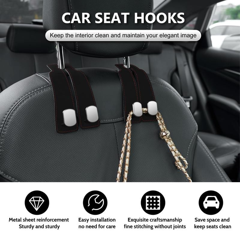 Car Seat Back Storage Hook, 1 Count PU Leather Concealed