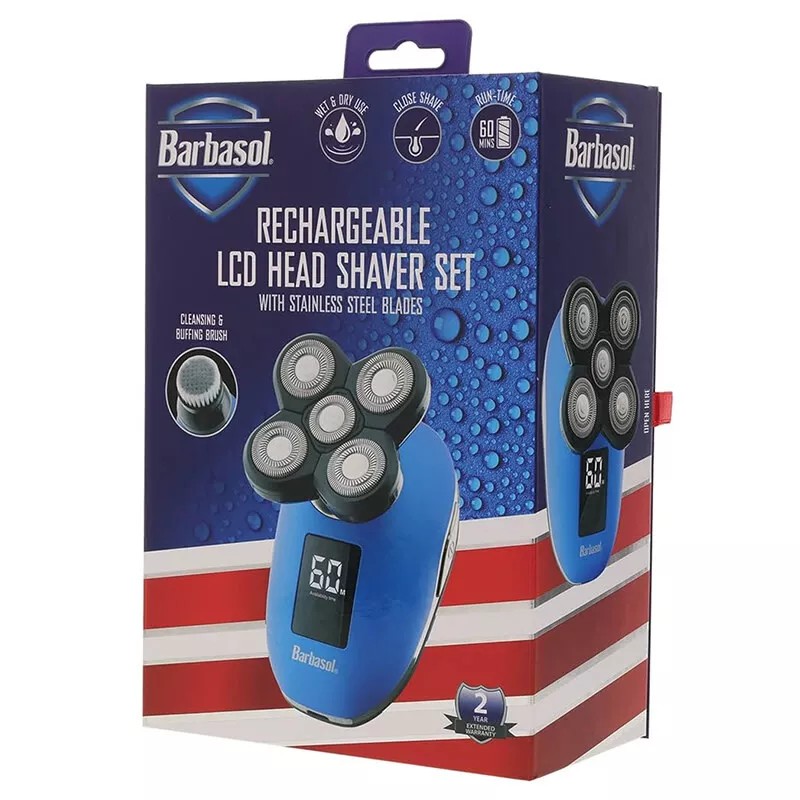 Barbasol Rechargeable LCD Head Shaver Set