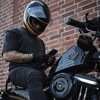 Harssidanzar GM037EU Men's Full Finger Goatskin Leather Touchscreen Motorcycle Fingerless