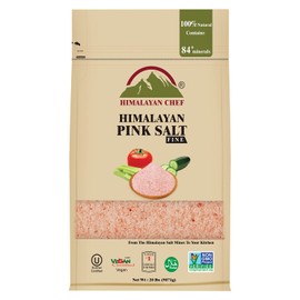 Himalayan Chef Himalayan Pink Salt, Fine Grain Bulk Size - 20 lbs, Kosher & Halal Certified, Natural & Chemical Free Rock Salt – Bag