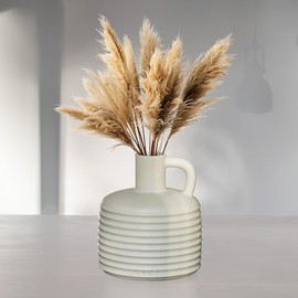 Annex Ceramic Vase for Home Decor, Modern Decorative Vase for Flowers Vases for Your Ideal Shelf Decor/Table/Living Room/Kitchen/Office (Beige)