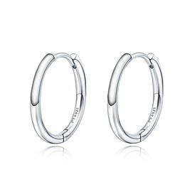 Silber Ohrringe für damen 925 im klassischen Stil. Creolen aus Silber 925 für Damen oder 18K Gold, ideal als Geschenk zum Muttertag... Ohrringe mädchen. Schmuck damen (Versilberung, 16mm)