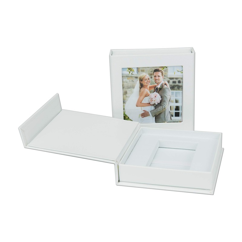 Elegantdisk Elegantdisk USB Box for Weddings with Picture Window, White,