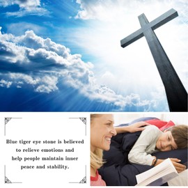 Alissl Cross Football Bracelet for Men Boys, Blue Tiger Eye Bracelet Brings Health, Safety and Happiness, Baptism/Back to School/Birthday/Christmas Gifts for Players Team Man