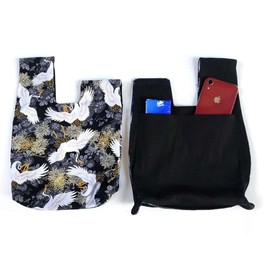 FANCYPUMPKIN Vintage Japanese Yukata Kimono Crane Handbag Wrist Bag Small Coin Bag Carry Bag Handbag Knot Bag for Women, Multicoloured 13