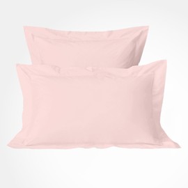 Pizuna Luxurios Cotton Standard Pillowcases 2 Pack Light Pink 50x75cm, 800 Thread Count Long Staple Combed Cotton Pillow Cover, Crisp Sateen Weave Oxford Pillow Cases (Luxury Pillowcase 2 PC)