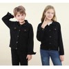 Cromoncent - chamarra vaquera clásica para niños y niñas, negro