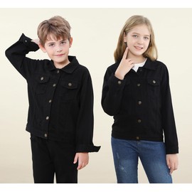 Cromoncent - chamarra vaquera clásica para niños y niñas, negro (C-BLACK), 12-18 Meses