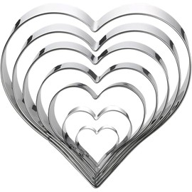 Heart Cookie Cutter Set - 7 Pieces Heart Cookie Cutter for Valentine's Day - Stainless Steel Small Heart Shaped Cookie Cutter for Sandwiches, Cookie, Biscuit