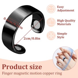 EOYVAIL Magnetfeldtherapie,Ringe für Herren,4 Stück Stressabbauringe Anti-Schnarch-Ringe Doppelte magnetische offene Ringe für Männer und Frauen