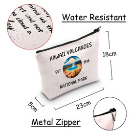JXGZSO Hawaii Volcanoes National Park Makeup Bag Mountain Climbers Gift Adventure Pouch Hiking Gift National Park Travel Gift Mountain Lover Gift