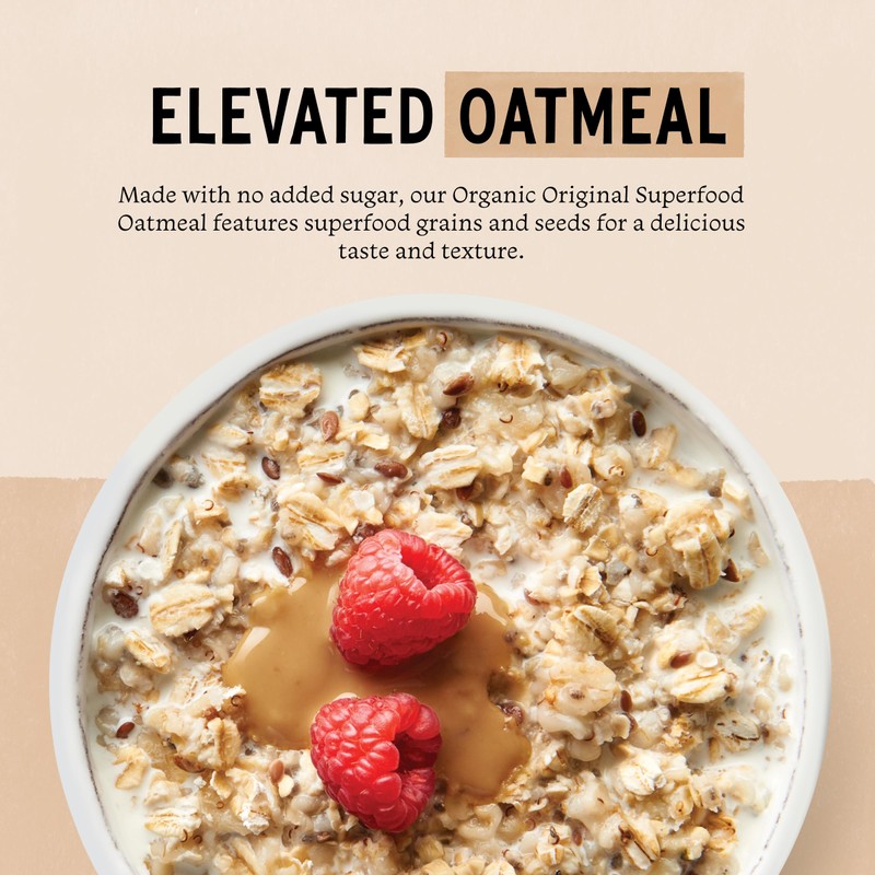 purely elizabeth Superfood Oats, Original, Amaranth, Quinoa Flakes, Flax Seeds,
