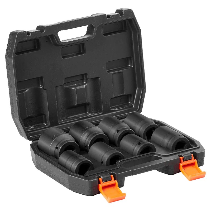 Large 3/4\" Drive 6-Point 8-Piece Metric Spindle Nut Socket Set