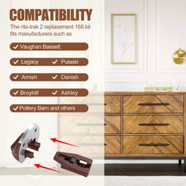 Upgrade Drawer Slides for kenlin Rite-Trak II Replacement, 10 Sets of Improved 168 Track Guides with Metal Back, Universal Drawer Guide for Dresser, Nightstand Drawers from Most Furniturers