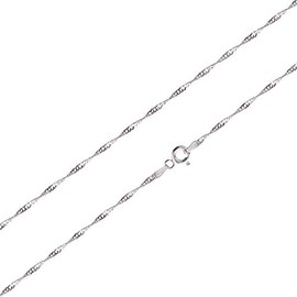Schöner Schmuck-Design Singapore Chain 925 Silver Rhodium 45 cm 50 cm, Sterling Silver