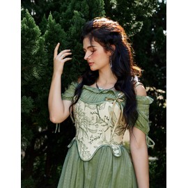 Scarlet Darkness Women Renaissance Corset Tops for Women Green Corset Lace Up Boned Bustier Green Size 18