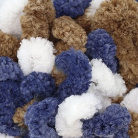 JubileeYarn Fun Finger Loops Yarn - Jumbo Polyester - 100g/Skein - Gold Navy White - 6 Skeins