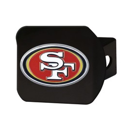 FANMATS 22610 San Francisco 49ers Black Metal Hitch Cover - 3D Color Emblem