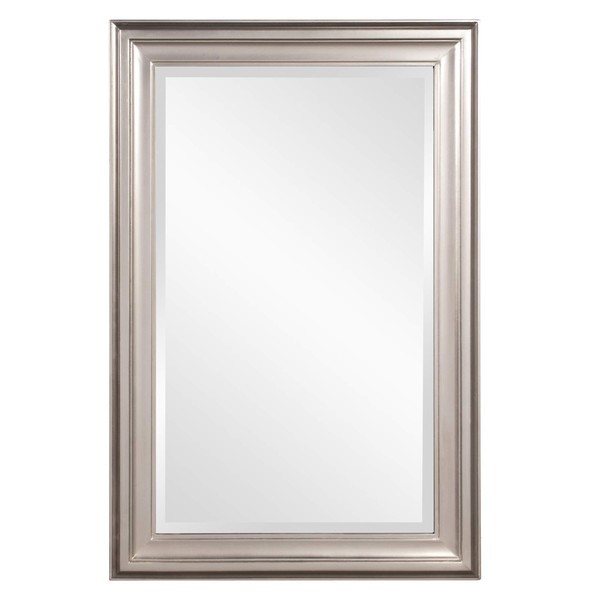 Howard Elliott George Rectangular Wood Framed Wall Vanity Mirror, Bright