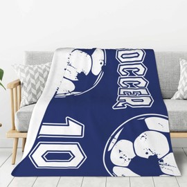 City Keen Soccer Blanket，Soccer Gifts for Boys Girls and Soccer Ball Lovers，Soft and Comfy Flannel Soccer Bedding for Living Room, Bedroom, Outdoor, Soccer Ball Blanket 40"X50"