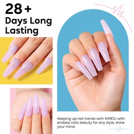 AIMEILI Rubber Base Pink Gel Nail Polish Nude Colors for Nails in UV LED Soak Off Gel Nail Gel Polish - (598) 10ml