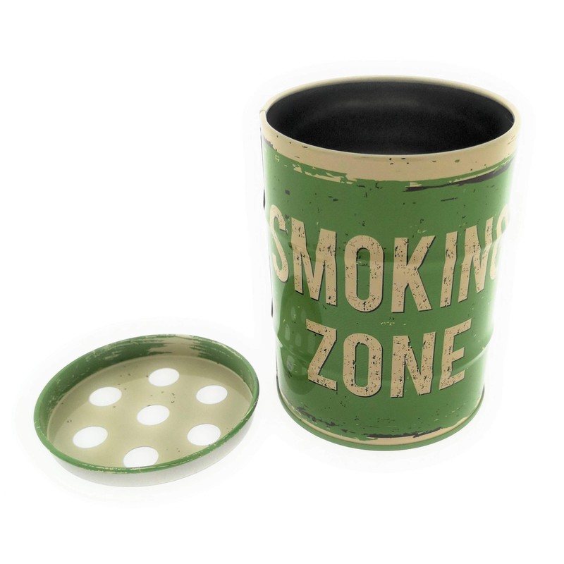 Set of 4 Metal Ashtrays Oil Barrel Retro Style Vintage