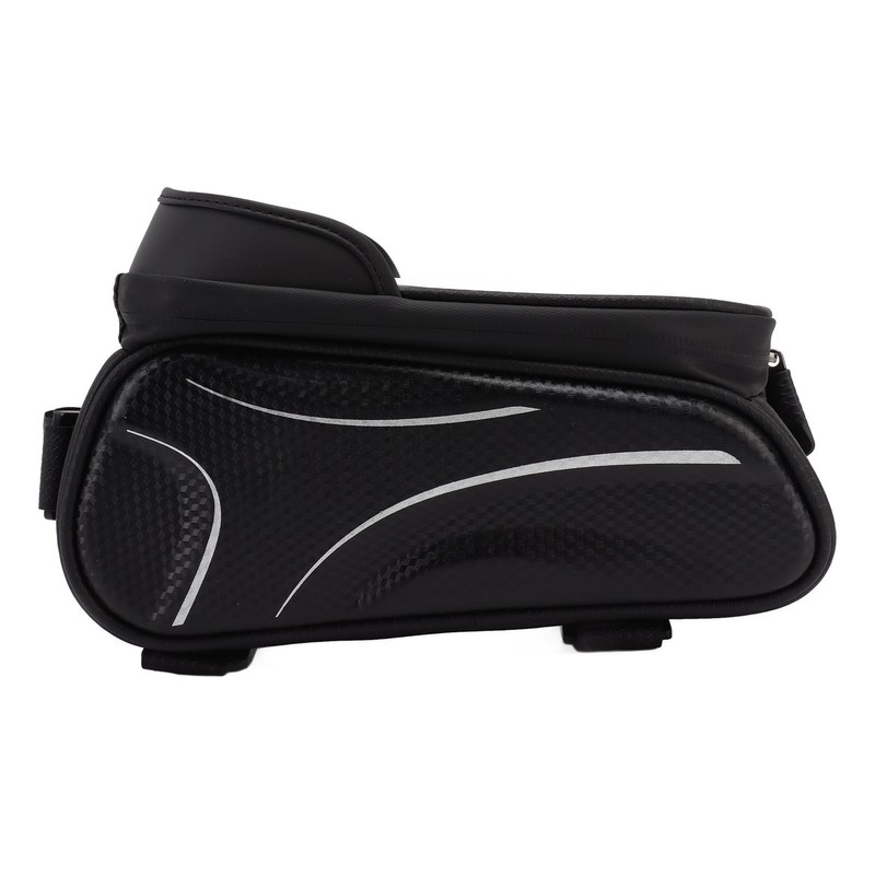 Bike Phone Mount Bag Large Capacity Waterproof Carbon Pattern PU