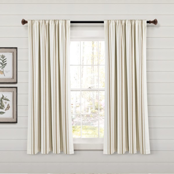 Lush Decor Farmhouse Stripe Yarn Dyed Eco-Friendly Recycled Cotton Window