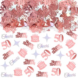 Blumomon 200Pcs 50th Birthday Confetti (Rose Gold), 50th Anniversary Party Decoration Confetti 50th Birthday Anniversary Confetti Decoration Party Table Decorations