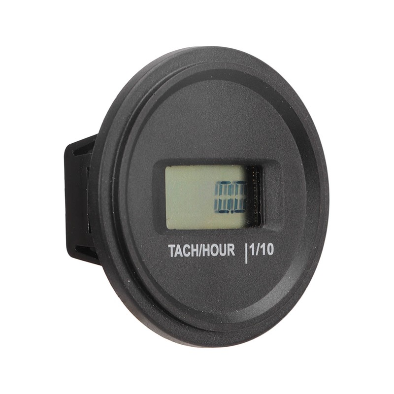 Tach Hour Meter LCD Display Round High Accuracy RPM Hour