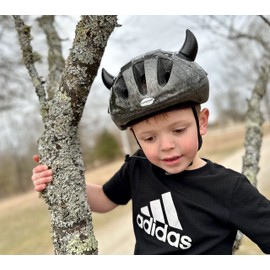 Helmet Flair Softeez Black Devil Horns for Helmet | Made in USA | Foam Helmet Accessory for Bike Helmet, Ski Helmet & Airsoft Helmet | Peel & Stick | Pair (Helmet Not Included) (Black)