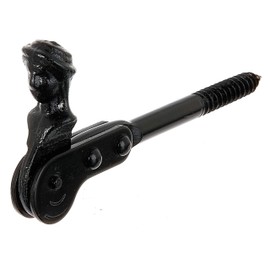 Alberts 307103 Fensterladen-Feststeller Schäferkopf | zum Einschrauben oder zum Einmauern | schwarzer Tauchlack | 126,5 mm