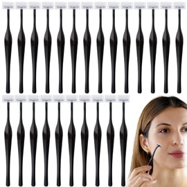 JYvivid 24 Pack T Shaped Eyebrow Razors, Face Dermaplane Shaving Tool, Eye Brow Blade Shaver, Facial Hair Remover Trimmer for Men & Women (Black)