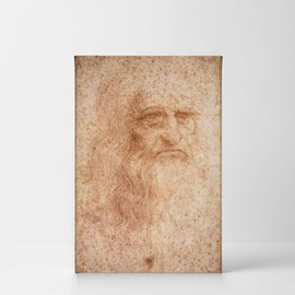 Smile Art Design Portrait of a Man in Red Chalk Leonardo Da Vinci Self Portrait Canvas Wall Art Canvas Print Famous Art Painting Reproduction Fine Art Home Decor Ready to Hang- Made in USA- 22x15
