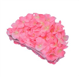 Medifier Women's Vintage Floral Leaf Retro Swimming Cap, pink