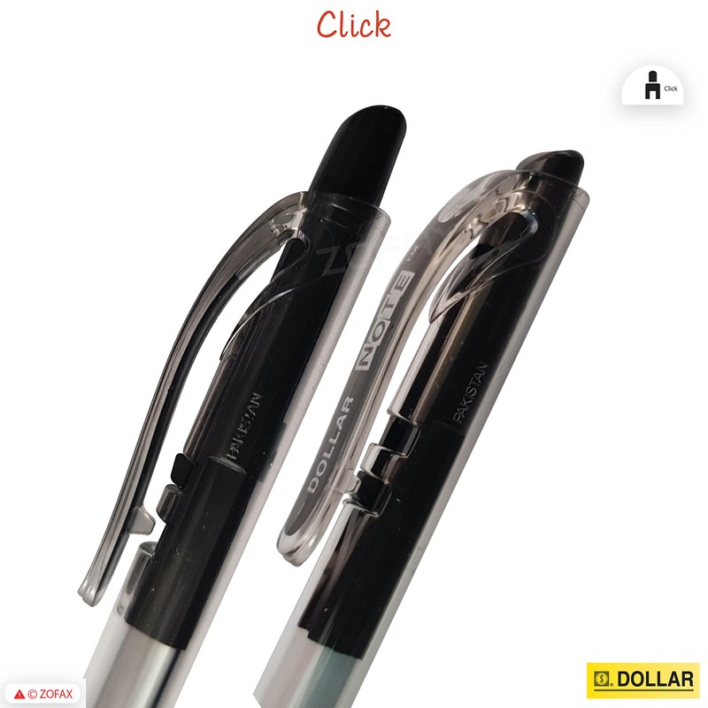 10 x 0.7mm Tip Ball Pen DOLLAR Note BLACK Click